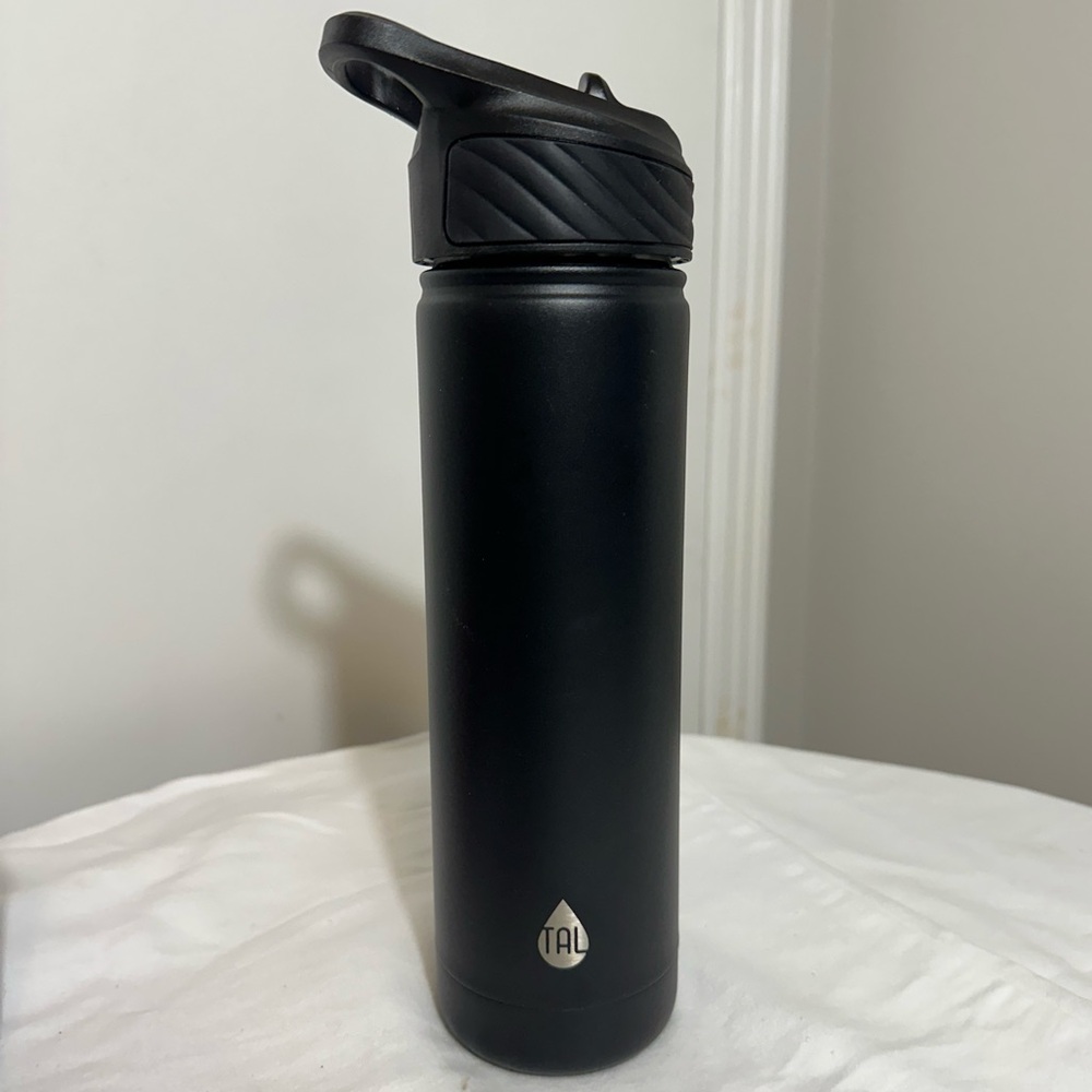 Stainless steel Black TAL Water Bottle tumbler with straw and lid silver Stanley
